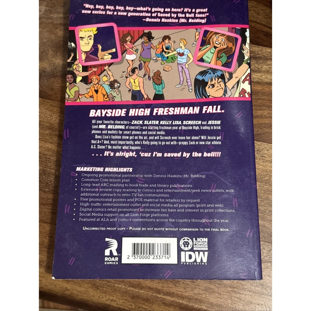 Saved by the Bell #1 Graphic Novel 2015 IDW Roar Comics 1st Printing - Picture 12 of 14